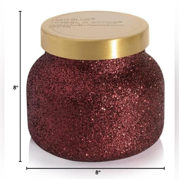 Capri Blue Tinsel & Spice Holiday Candle - Petite Glam Jar Candle - - Picture 9 of 12